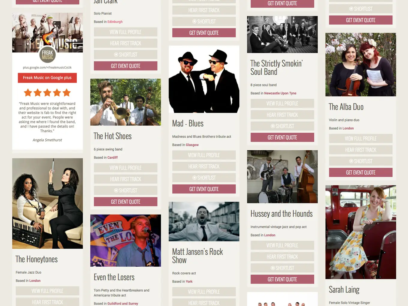 Mobile-First Website Redesign for UK Entertainment Agency Freak Music