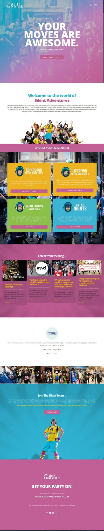 Branding & Website for Silent Adventures – Roaming Disco Experiences Across the UK