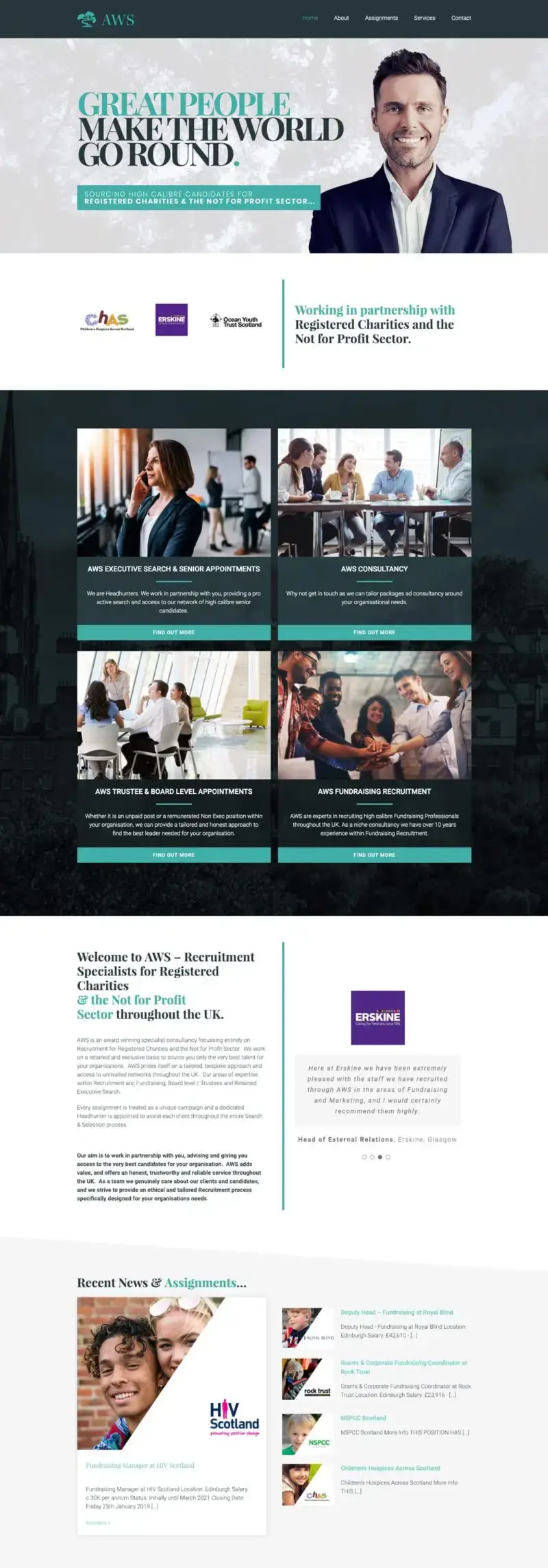 Website Design for Executive Charity Sector Recruitment Specialists
