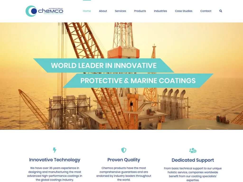 Chemco International website developed by Freak Design