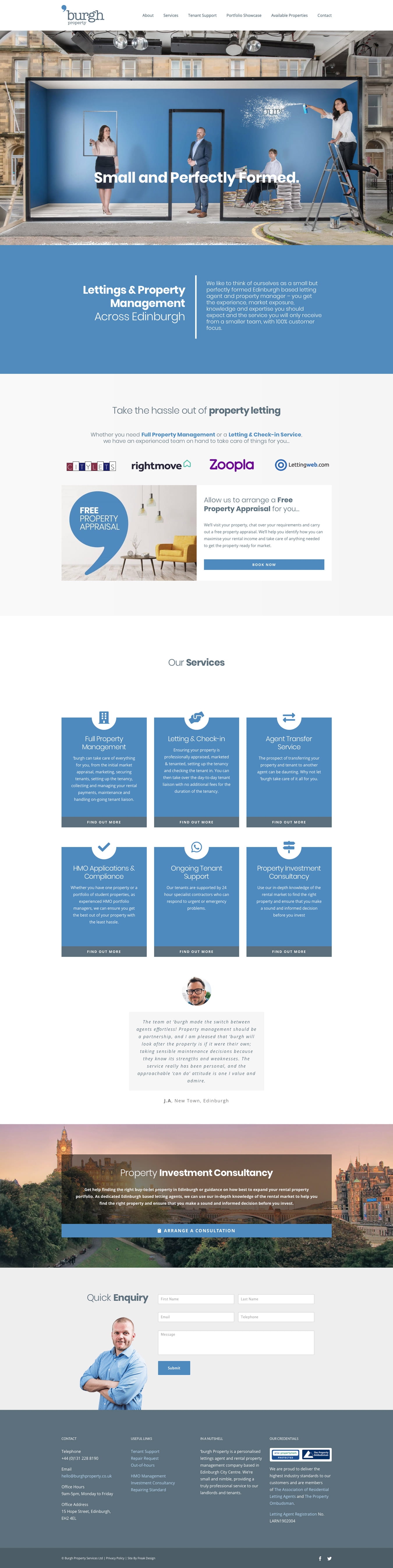 Scalable Website Design for Edinburgh Property Management Agency