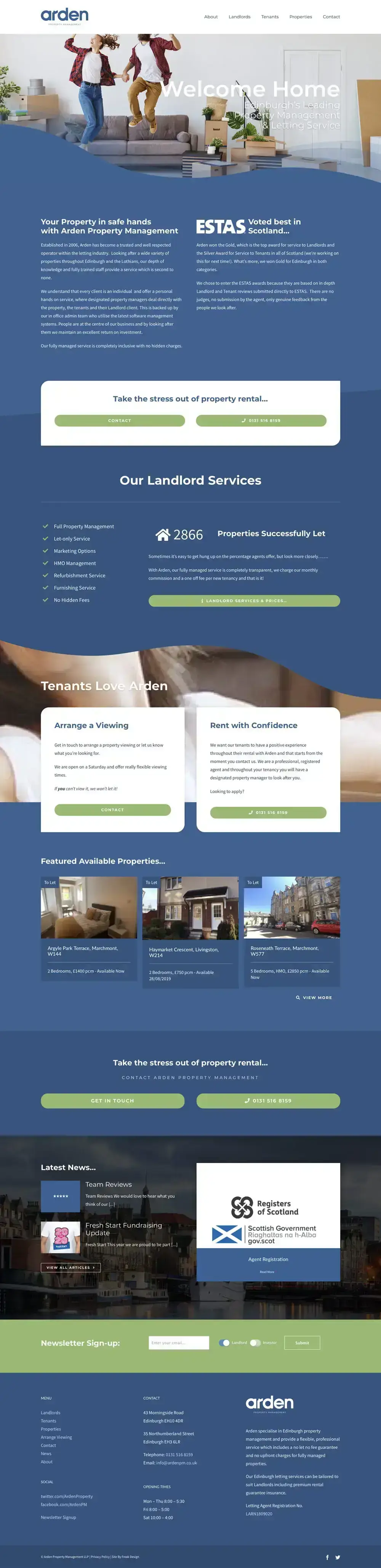 Website Design for a Leading Edinburgh Lettings Agency