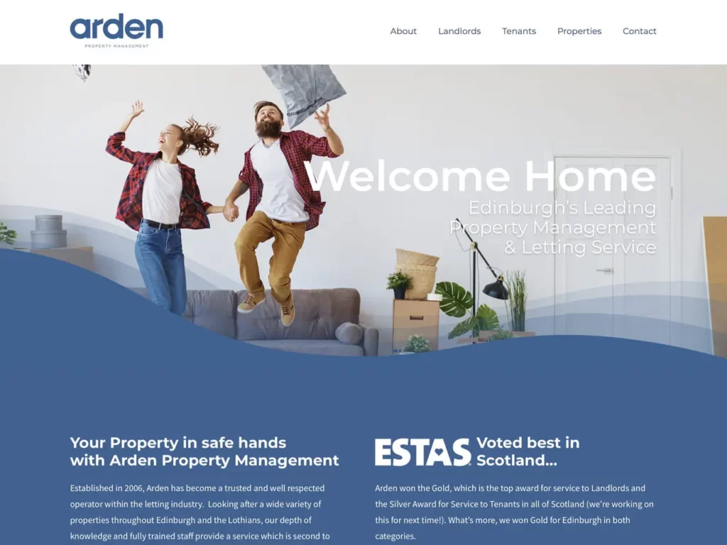 Arden Property Management website design