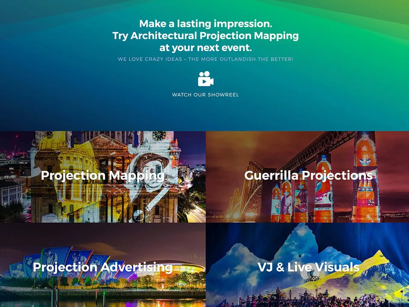 Double Take Projections website design Wordpress