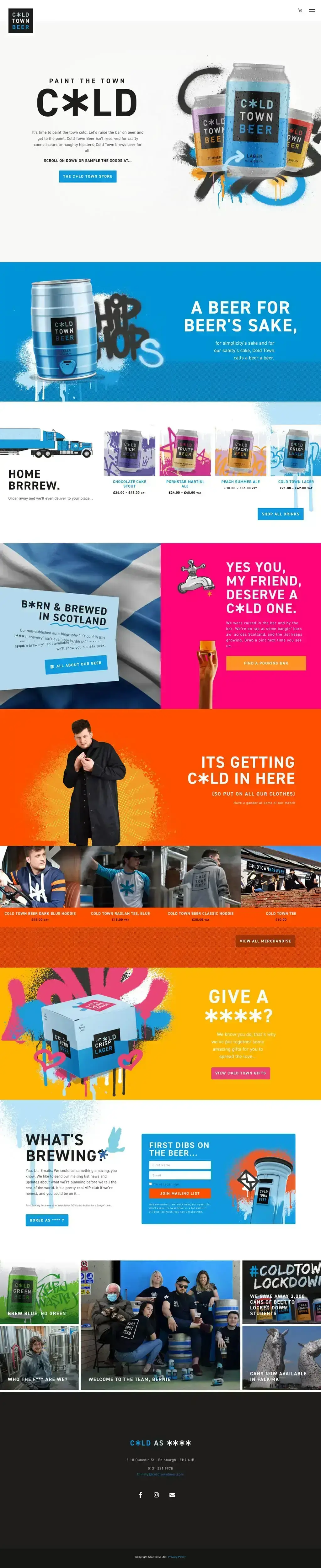 Cold Town Beer — WooCommerce Website Design
