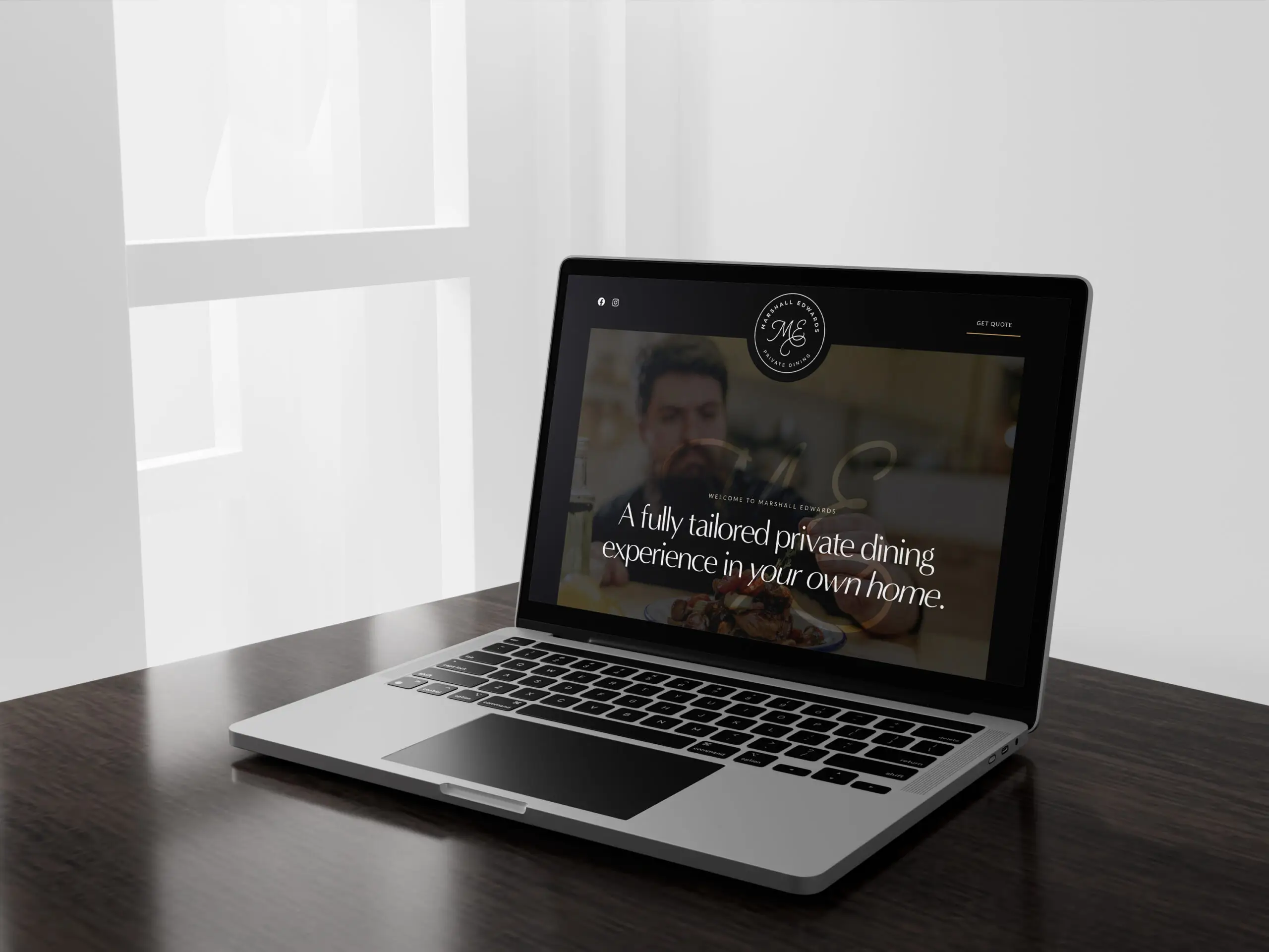 Marshall Edwards website design for dining service on wordpress