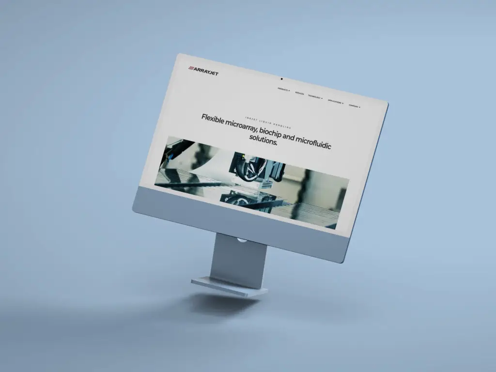 Arrayjet Scientific website design