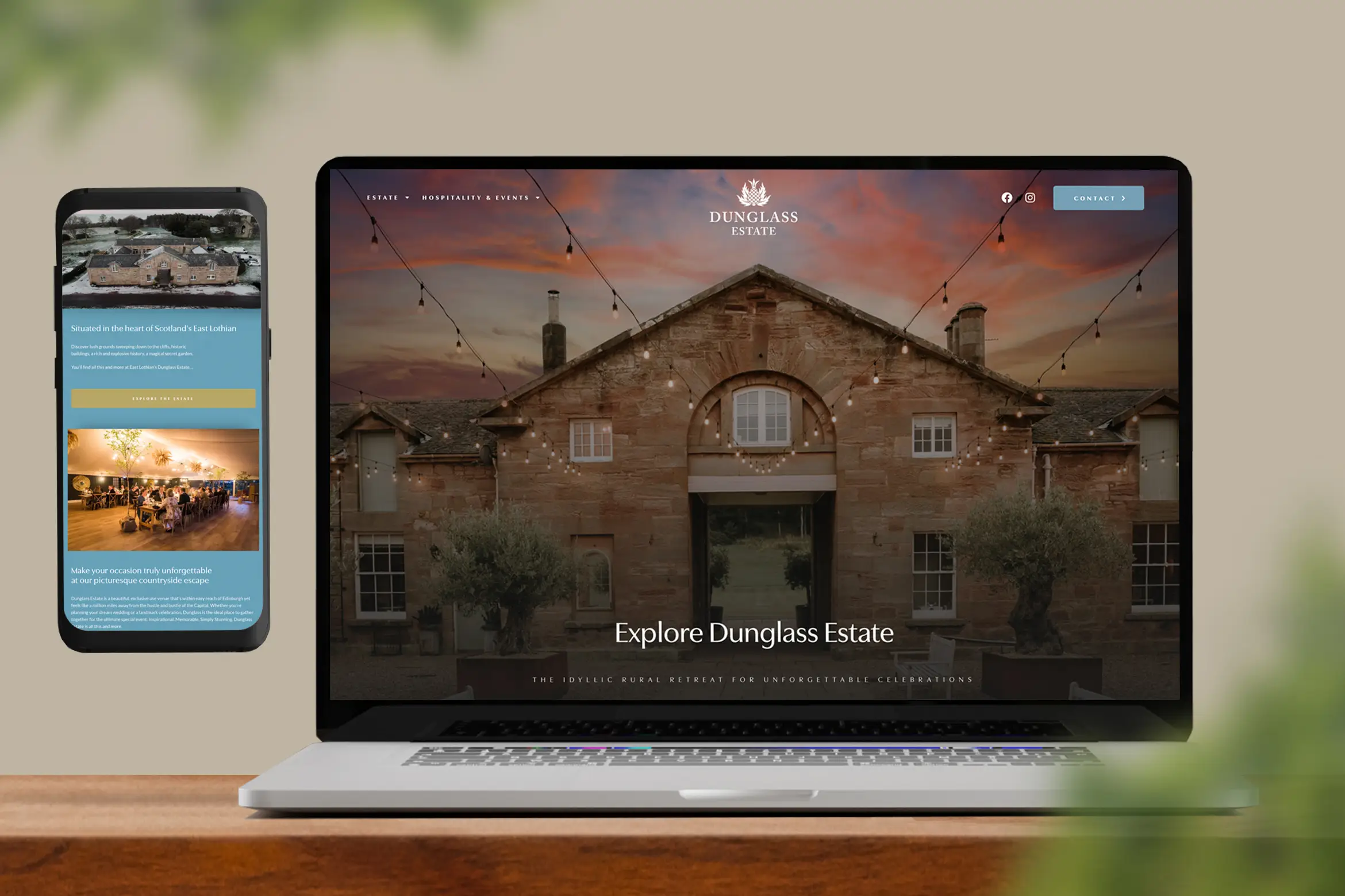 great website design for luxury country estate